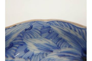 江戸期　伊万里　染付　線描　花唐草　松竹梅文　約10cm　3.3寸　一筆一筆丁寧な職人の絵付けが見事な小皿5枚セット(和皿、和食器、三寸三分)(R-073121)