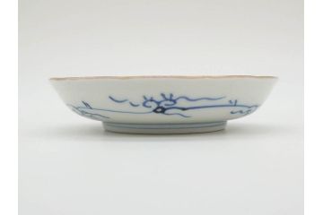 江戸期　伊万里　染付　線描　花唐草　松竹梅文　約10cm　3.3寸　一筆一筆丁寧な職人の絵付けが見事な小皿5枚セット(和皿、和食器、三寸三分)(R-073121)