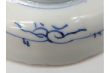 江戸期　伊万里　染付　線描　花唐草　松竹梅文　約10cm　3.3寸　一筆一筆丁寧な職人の絵付けが見事な小皿5枚セット(和皿、和食器、三寸三分)(R-073121)