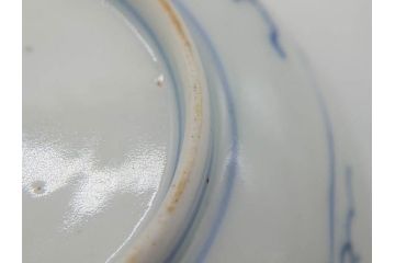 江戸期　伊万里　染付　線描　花唐草　松竹梅文　約10cm　3.3寸　一筆一筆丁寧な職人の絵付けが見事な小皿5枚セット(和皿、和食器、三寸三分)(R-073121)