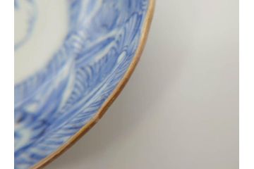 江戸期　伊万里　染付　線描　花唐草　松竹梅文　約10cm　3.2寸　一筆一筆丁寧な職人の絵付けが見事な小皿5枚セット(和皿、和食器、三寸二分)(R-073122)