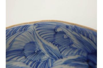 江戸期　伊万里　染付　線描　花唐草　松竹梅文　約10cm　3.2寸　一筆一筆丁寧な職人の絵付けが見事な小皿5枚セット(和皿、和食器、三寸二分)(R-073122)