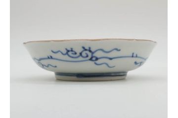 江戸期　伊万里　染付　線描　花唐草　松竹梅文　約10cm　3.2寸　一筆一筆丁寧な職人の絵付けが見事な小皿5枚セット(和皿、和食器、三寸二分)(R-073122)
