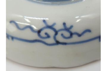 江戸期　伊万里　染付　線描　花唐草　松竹梅文　約10cm　3.2寸　一筆一筆丁寧な職人の絵付けが見事な小皿5枚セット(和皿、和食器、三寸二分)(R-073122)