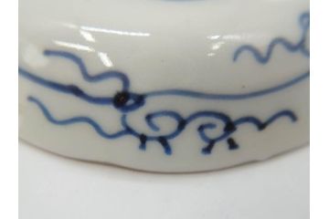 江戸期　伊万里　染付　線描　花唐草　松竹梅文　約10cm　3.2寸　一筆一筆丁寧な職人の絵付けが見事な小皿5枚セット(和皿、和食器、三寸二分)(R-073122)