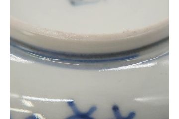 江戸期　伊万里　染付　線描　花唐草　松竹梅文　約10cm　3.2寸　一筆一筆丁寧な職人の絵付けが見事な小皿5枚セット(和皿、和食器、三寸二分)(R-073122)
