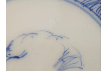 江戸期　伊万里　染付　線描　花唐草　松竹梅文　約10cm　3.2寸　一筆一筆丁寧な職人の絵付けが見事な小皿5枚セット(和皿、和食器、三寸二分)(R-073122)