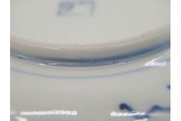 江戸期　伊万里　染付　線描　花唐草　松竹梅文　約10cm　3.2寸　一筆一筆丁寧な職人の絵付けが見事な小皿5枚セット(和皿、和食器、三寸二分)(R-073123)