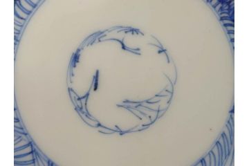 江戸期　伊万里　染付　線描　花唐草　松竹梅文　約10cm　3.2寸　一筆一筆丁寧な職人の絵付けが見事な小皿5枚セット(和皿、和食器、三寸二分)(R-073124)