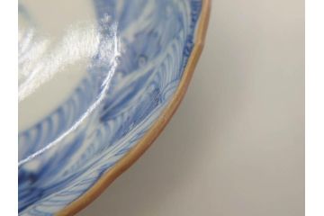 江戸期　伊万里　染付　線描　花唐草　松竹梅文　約10cm　3.2寸　一筆一筆丁寧な職人の絵付けが見事な小皿5枚セット(和皿、和食器、三寸二分)(R-073124)