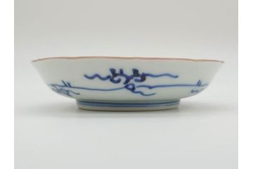 江戸期　伊万里　染付　線描　花唐草　松竹梅文　約10cm　3.2寸　一筆一筆丁寧な職人の絵付けが見事な小皿5枚セット(和皿、和食器、三寸二分)(R-073124)
