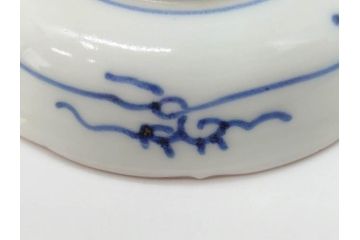 江戸期　伊万里　染付　線描　花唐草　松竹梅文　約10cm　3.2寸　一筆一筆丁寧な職人の絵付けが見事な小皿5枚セット(和皿、和食器、三寸二分)(R-073124)
