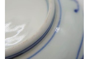 江戸期　伊万里　染付　線描　花唐草　松竹梅文　約10cm　3.2寸　一筆一筆丁寧な職人の絵付けが見事な小皿5枚セット(和皿、和食器、三寸二分)(R-073124)