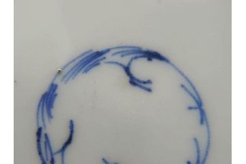 江戸期　伊万里　染付　線描　花唐草　松竹梅文　約10cm　3.2寸　一筆一筆丁寧な職人の絵付けが見事な小皿5枚セット(和皿、和食器、三寸二分)(R-073124)