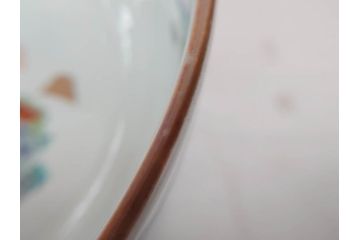江戸期　安政七年　色絵　染付　上品な和の趣を感じる盃洗(杯洗、フルーツボウル、コンポート、人物、唐子、男女、和食器)(R-073125)