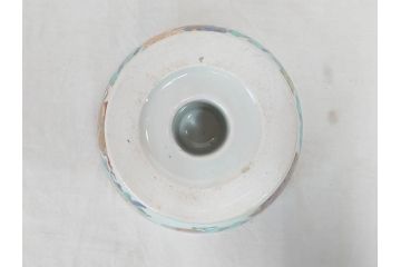 江戸期　安政七年　色絵　染付　上品な和の趣を感じる盃洗(杯洗、フルーツボウル、コンポート、人物、唐子、男女、和食器)(R-073125)