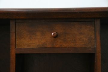 中古　美品　松本民芸家具　希少モデル　格子模様が特徴的なK型ライティングビューロー(ワークデスク、簿記机、収納棚、戸棚、在宅用、在宅ワーク用)(R-073161)