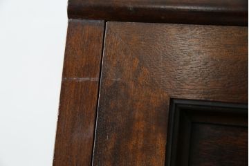中古　美品　松本民芸家具　希少モデル　格子模様が特徴的なK型ライティングビューロー(ワークデスク、簿記机、収納棚、戸棚、在宅用、在宅ワーク用)(R-073161)