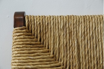 中古　美品　松本民芸家具　#521L型　アジアンテイストの空間づくりにおすすめのラッシアームチェア　定価約19万円相当　(R-073166)