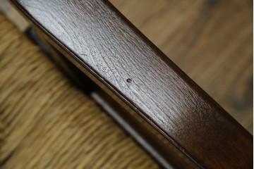 中古　美品　松本民芸家具　#521L型　アジアンテイストの空間づくりにおすすめのラッシアームチェア　定価約19万円相当　(R-073166)