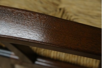 中古　美品　松本民芸家具　#521L型　アジアンテイストの空間づくりにおすすめのラッシアームチェア　定価約19万円相当　(R-073166)