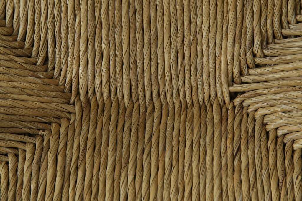 中古　美品　松本民芸家具　#521L型　アジアンテイストの空間づくりにおすすめのラッシアームチェア　定価約19万円相当　(R-073166)