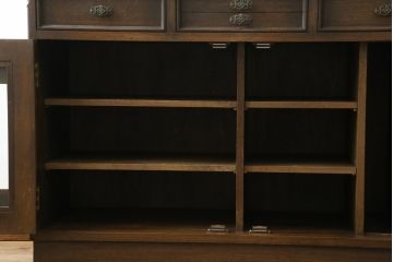 和製ビンテージ　永田良介商店　収納力抜群!!レトロな雰囲気漂うキッチンサイドボード(キッチンキャビネット、収納棚、戸棚、ヴィンテージ)(R-073167)