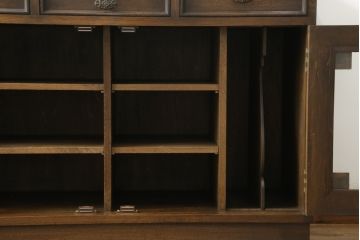 和製ビンテージ　永田良介商店　収納力抜群!!レトロな雰囲気漂うキッチンサイドボード(キッチンキャビネット、収納棚、戸棚、ヴィンテージ)(R-073167)