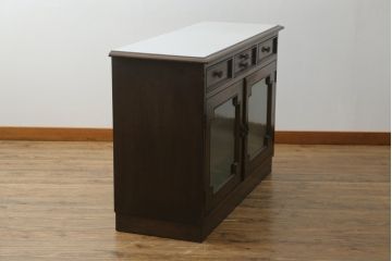 和製ビンテージ　永田良介商店　収納力抜群!!レトロな雰囲気漂うキッチンサイドボード(キッチンキャビネット、収納棚、戸棚、ヴィンテージ)(R-073167)