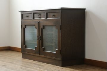 和製ビンテージ　永田良介商店　収納力抜群!!レトロな雰囲気漂うキッチンサイドボード(キッチンキャビネット、収納棚、戸棚、ヴィンテージ)(R-073167)