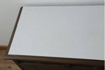 和製ビンテージ　永田良介商店　収納力抜群!!レトロな雰囲気漂うキッチンサイドボード(キッチンキャビネット、収納棚、戸棚、ヴィンテージ)(R-073167)