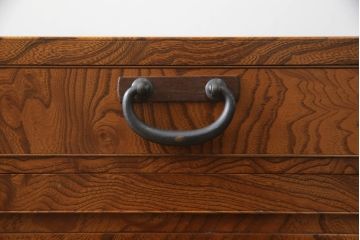 中古　美品　高級品　江戸指物家具　前面欅(ケヤキ)材　側面キハダ材　内部桐材　上品な和の雰囲気漂う引き出し10杯の収納箪笥(整理箪笥、衣装箪笥、和箪笥、チェスト)(定価約140万円)(R-073169)