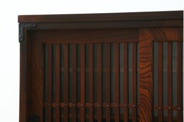 中古　美品　岩谷堂箪笥　内部の作りにも注目!　使い勝手の良いスノコ棚の水屋箪笥サイドボード　(R-073173)