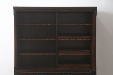 中古　美品　岩谷堂箪笥　品の良い佇まいが和の空間を引き立てる水屋箪笥(茶タンス、茶棚、収納棚、戸棚、キャビネット、上下バラ売り可能)(定価約68万円)(R-073173)