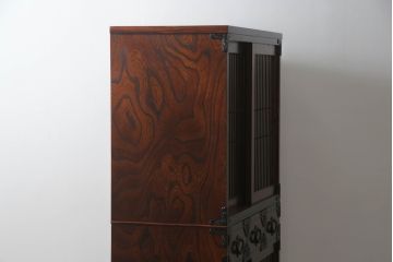 中古　美品　岩谷堂箪笥　品の良い佇まいが和の空間を引き立てる水屋箪笥(茶タンス、茶棚、収納棚、戸棚、キャビネット、上下バラ売り可能)(定価約68万円)(R-073173)