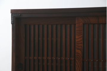 中古　美品　岩谷堂箪笥　品の良い佇まいが和の空間を引き立てる水屋箪笥(茶タンス、茶棚、収納棚、戸棚、キャビネット、上下バラ売り可能)(定価約68万円)(R-073173)