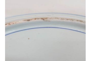 太明成化年製　古伊万里　染付　蛸唐草文　松竹梅図　1尺5寸皿　約46cm　繊細な美しい絵付けに魅了される大皿(一尺五寸、和食器、和皿)(R-073179)