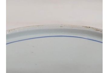 太明成化年製　古伊万里　染付　蛸唐草文　松竹梅図　1尺3寸皿　約42cm　繊細な美しい絵付けに魅了される大皿(一尺三寸、和食器、和皿)(R-073180)