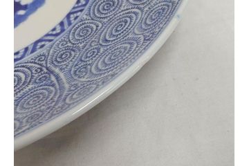 太明成化年製　古伊万里　染付　蛸唐草文　松竹梅図　1尺3寸皿　約41cm　繊細な美しい絵付けに魅了される大皿(一尺三寸、和食器、和皿)(R-073181)
