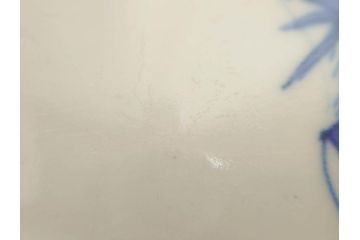 太明成化年製　古伊万里　染付　蛸唐草文　松竹梅図　1尺3寸皿　約41cm　繊細な美しい絵付けに魅了される大皿(一尺三寸、和食器、和皿)(R-073181)