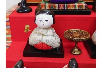 ビンテージ　木目込み人形　十五人揃　細部まで職人のこだわりを感じる可愛らしい五段雛飾り(雛人形、ひな人形、雛壇、段飾、置物、ケース付、ヴィンテージ)(R-073182)