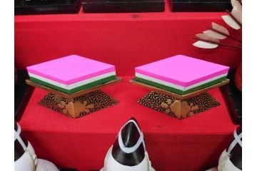 ビンテージ　木目込み人形　十五人揃　細部まで職人のこだわりを感じる可愛らしい五段雛飾り(雛人形、ひな人形、雛壇、段飾、置物、ケース付、ヴィンテージ)(R-073182)