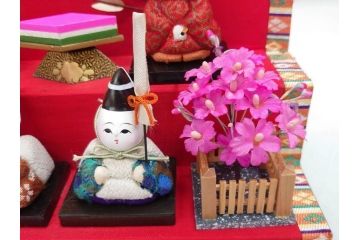 ビンテージ　木目込み人形　十五人揃　細部まで職人のこだわりを感じる可愛らしい五段雛飾り(雛人形、ひな人形、雛壇、段飾、置物、ケース付、ヴィンテージ)(R-073182)