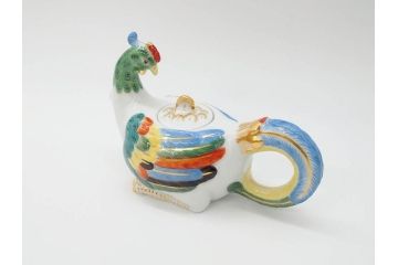 ドイツ　マイセン　Meissen　鳳凰　300周年記念　2010年　世界限定100個　証明書付き　華やかな色彩と優美な姿が目を惹くポット(鳥、鶏、トリ、金彩、Rooster Pot、洋食器)(R-073184)