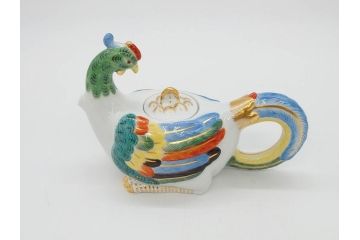 ドイツ　マイセン　Meissen　鳳凰　300周年記念　2010年　世界限定100個　証明書付き　華やかな色彩と優美な姿が目を惹くポット(鳥、鶏、トリ、金彩、Rooster Pot、洋食器)(R-073184)