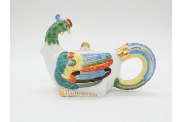 ドイツ　マイセン　Meissen　鳳凰　300周年記念　2010年　世界限定100個　証明書付き　華やかな色彩と優美な姿が目を惹くポット(鳥、鶏、トリ、金彩、Rooster Pot、洋食器)(R-073184)