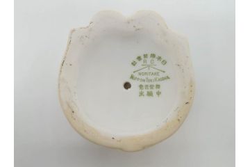 稀少　オールドノリタケ　NORITAKE　ヤジロベー印　ゾウ　丸いフォルムが可愛らしいインクポット(意匠登録出願中、日本陶器、インク壺、インクウェル、象、ぞう、動物、小物入れ、置物、瓶)(R-073185)