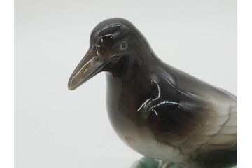 深川製　オールド深川　柿に尾長　細部まで凝ったつくりが魅力的な菓子皿(鳥、菓子器、小物入れ、和皿)(R-073186)