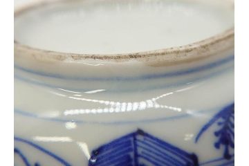 中国　青花　人物図　繊細な意匠にこだわりを感じる執壺(茶壺、しょうゆ差し、醤油瓶、水差し、注子、水注、茶道具)(R-073187)