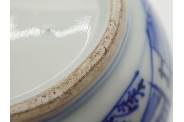 中国　青花　人物図　繊細な意匠にこだわりを感じる執壺(茶壺、しょうゆ差し、醤油瓶、水差し、注子、水注、茶道具)(R-073187)